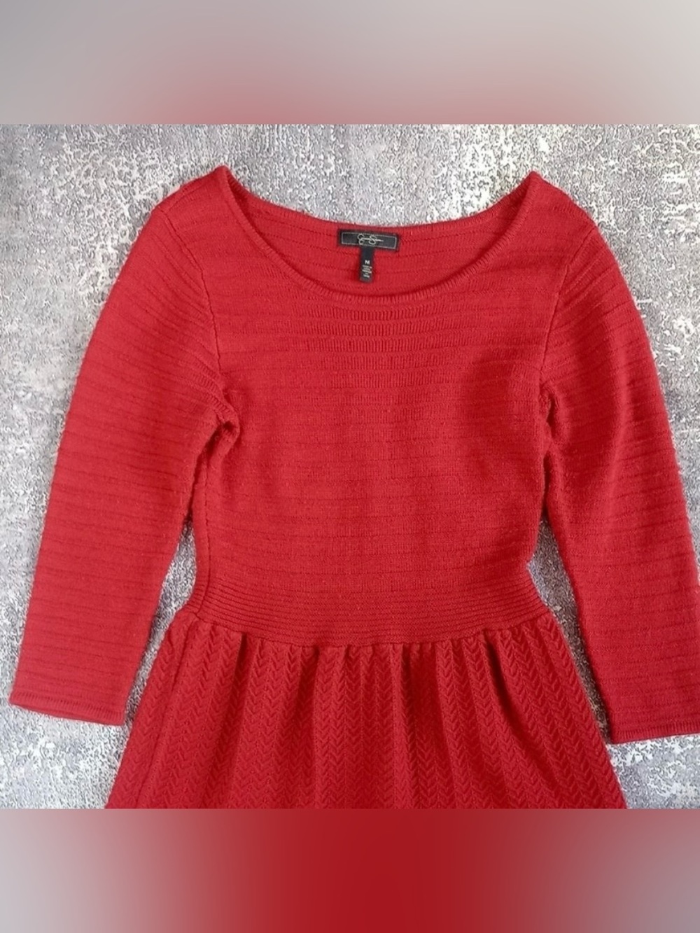 Medium Womens Jessica Simpson Red Fit-and-Flare Baby Doll Dress - Picture 3 of 8